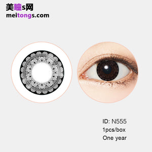韩国进口NEO美瞳年抛混血大小直径隐形近视眼镜 灰色N555